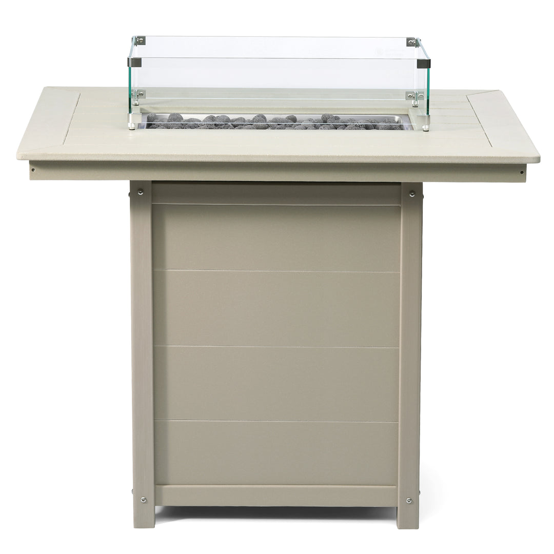 Helios 46" Modern Outdoor Patio Gas Propane Rectangle Fire Pit Table