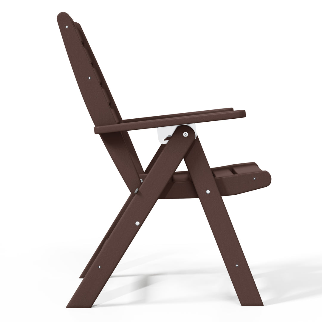 Malibu HDPE Adjustable Highback Folding Patio Dining Chair