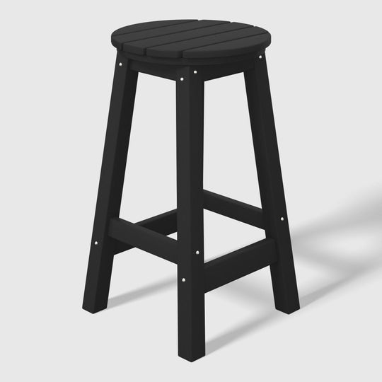 Malibu 24" HDPE Outdoor Patio Round Counter Height Bar Stool