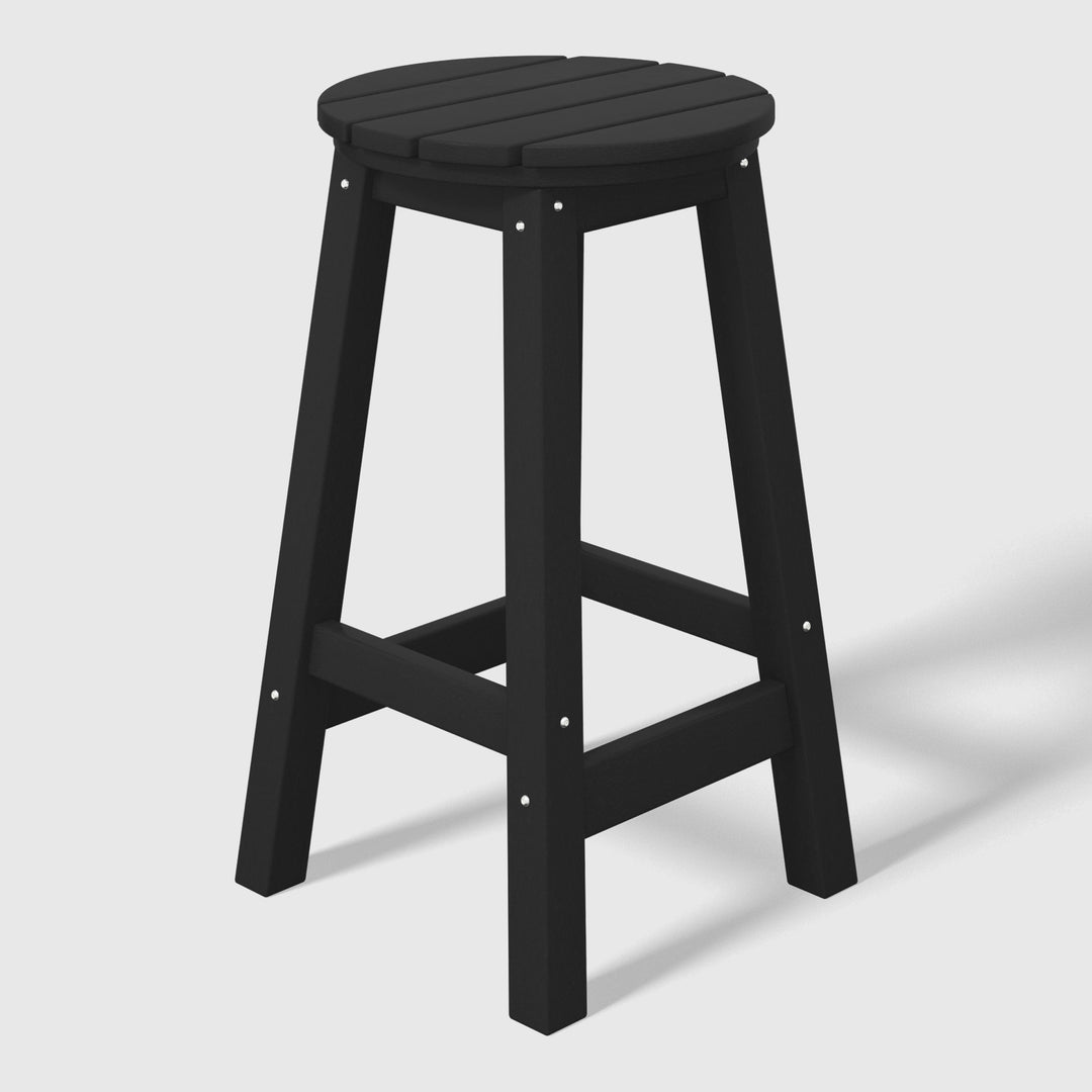 Malibu 24" HDPE Outdoor Patio Round Counter Height Bar Stool Set of 2