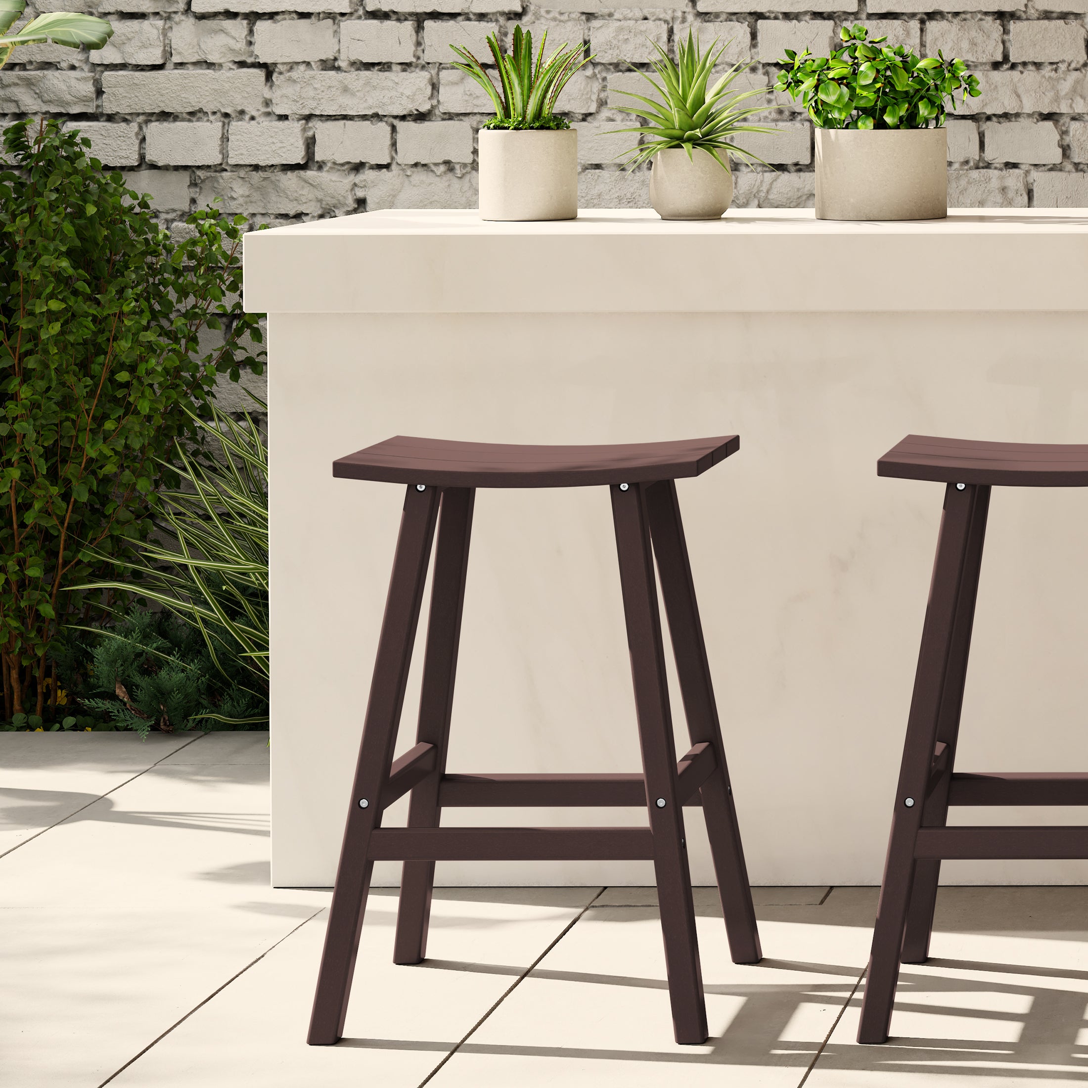 Malibu 29" HDPE Outdoor Patio Bar Height Bar Stool