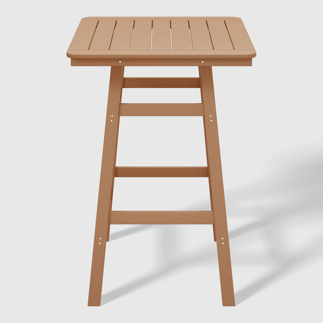 Malibu 30" Square Outdoor Patio Bistro Bar Table With Umbrella Hole