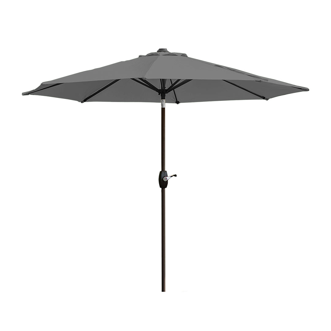 Paolo 9 ft. Patio Umbrella with Black Round Weight Base Kit