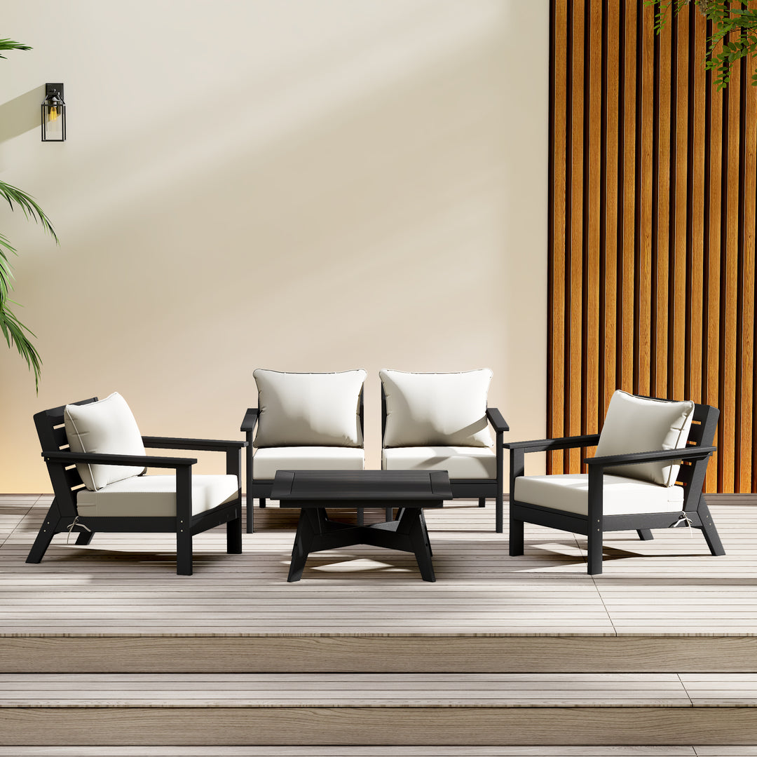 Avalon Outdoor 5-Piece Modular Sectional Patio Furniture Sofa Set