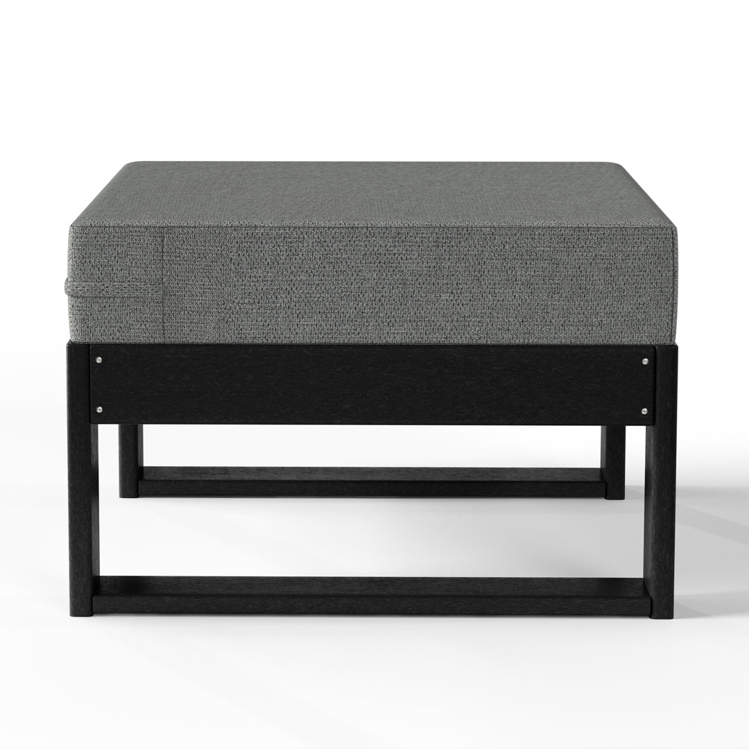 Montara Outdoor HDPE Patio Ottoman with Waterproof Olefin Cushions