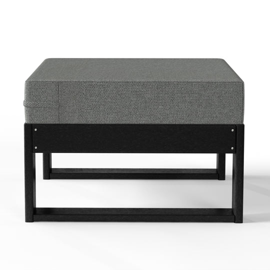 Montara Outdoor HDPE Patio Ottoman with Waterproof Olefin Cushions