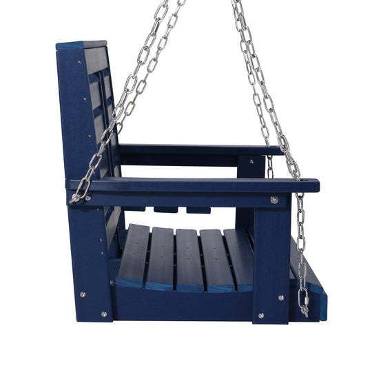 St Charles Outdoor HDPE 54" Front Hanging Porch Swing Bench With Cupholders