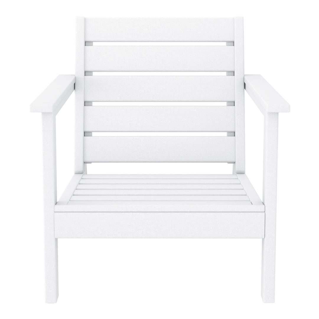 Avalon Outdoor Modern HDPE Patio Club Chair with Deep Seat Cushions