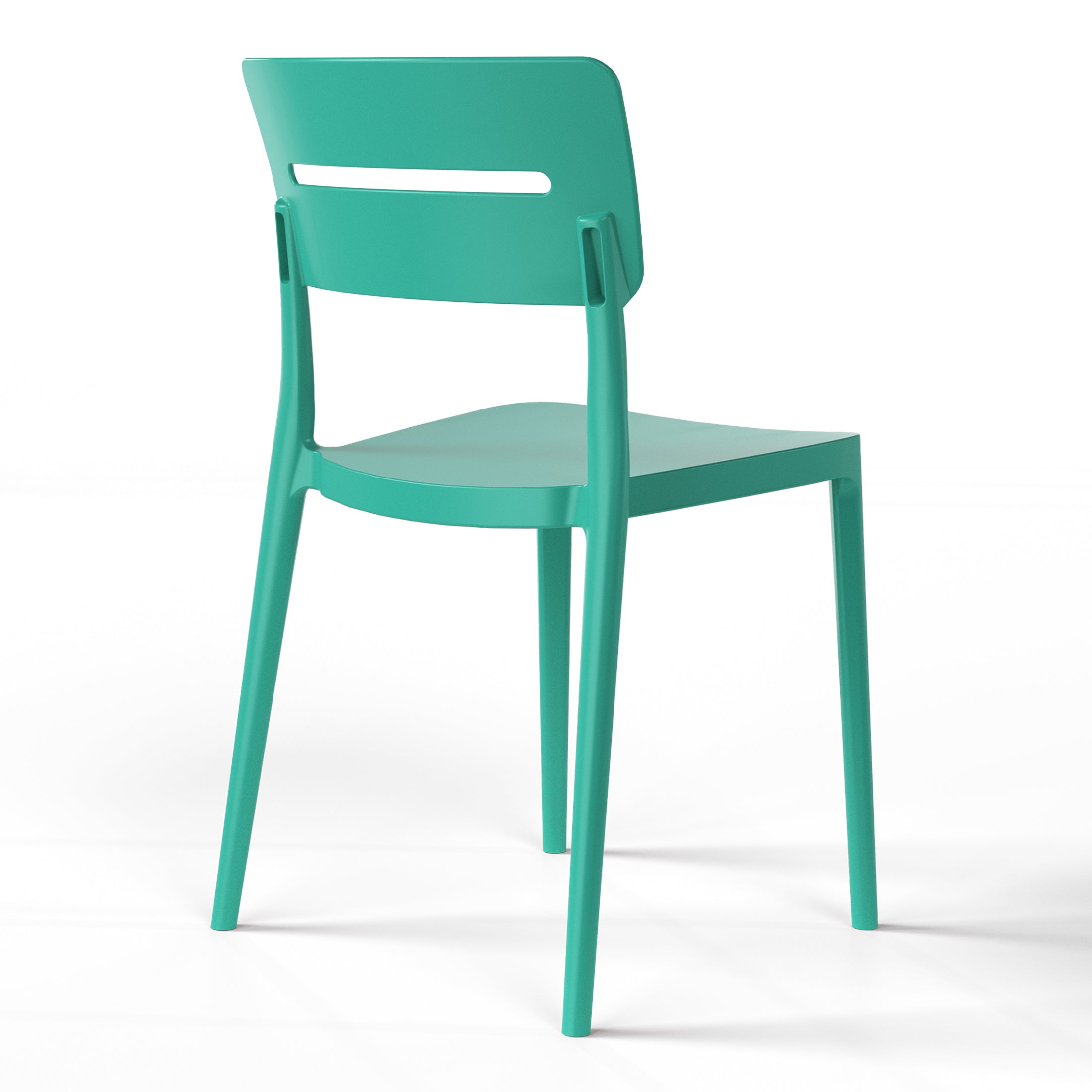 Playa Outdoor Modern Stackable Plastic Patio Dining Chairs (Set of 4)