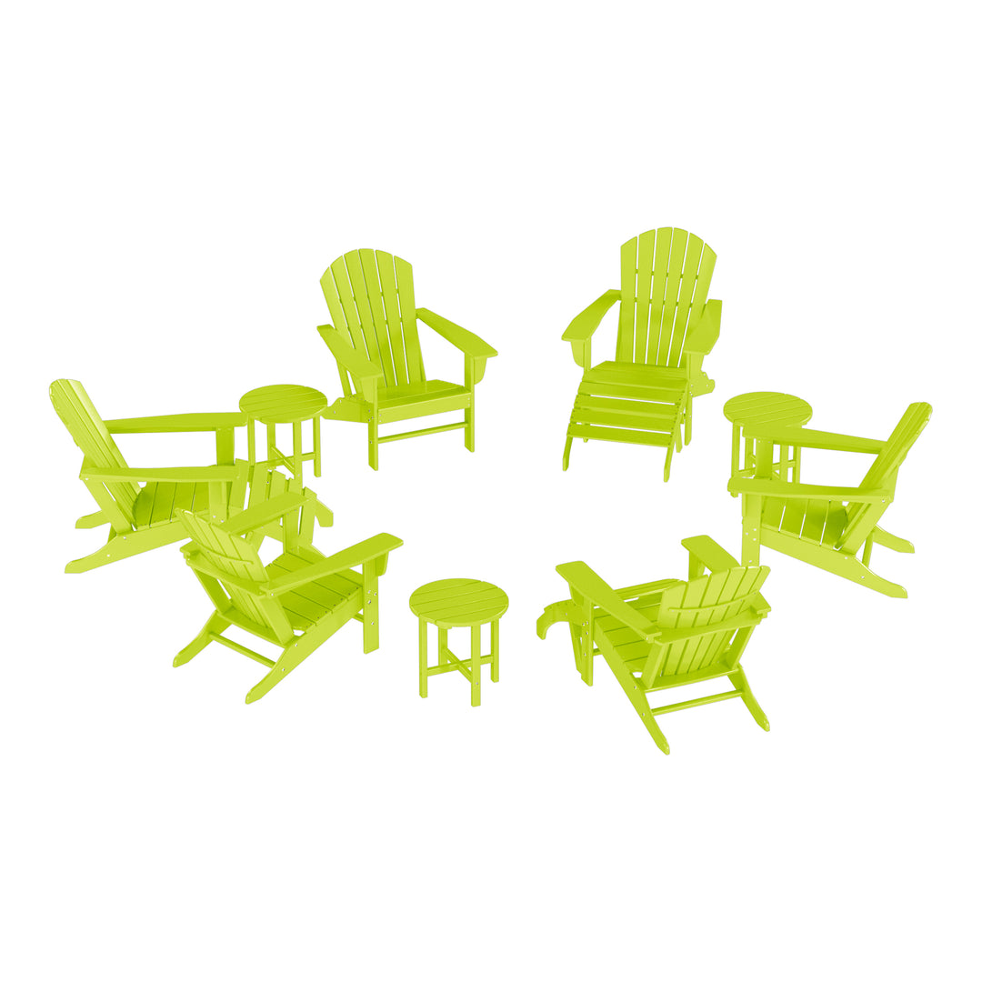 Dylan 12 Piece Outdoor Adirondack Chair With Ottoman And Side Table