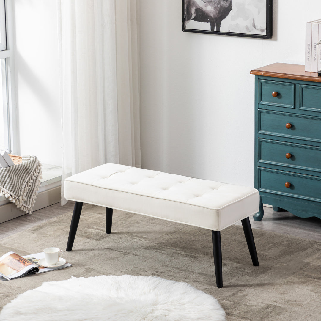 Wordford Button Tufted Velvet Upholstered Accent Bench