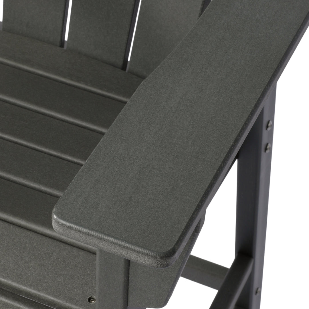 Malibu Outdoor HDPE  Tall Adirondack Counter Height Bar Chair With Cup Holder