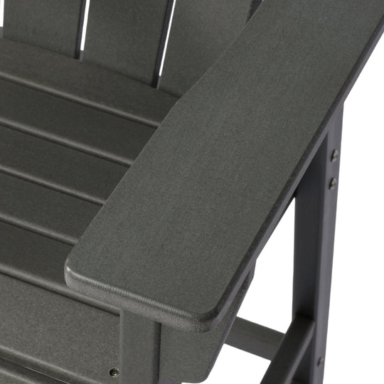 Malibu Outdoor HDPE  Tall Adirondack Counter Height Bar Chair With Cup Holder