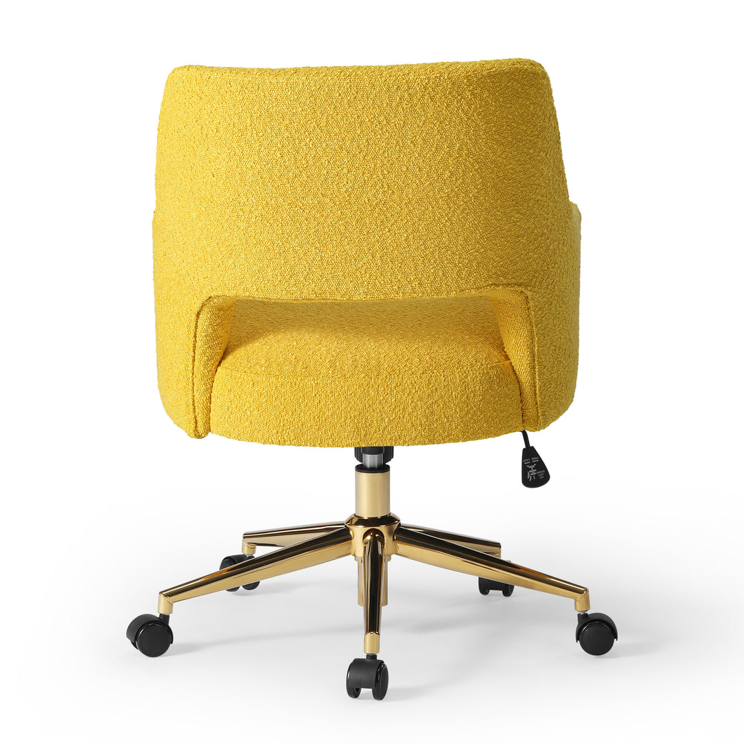 Genevieve Mid-Century Modern Swivel Office Vanity Chair with Wheels