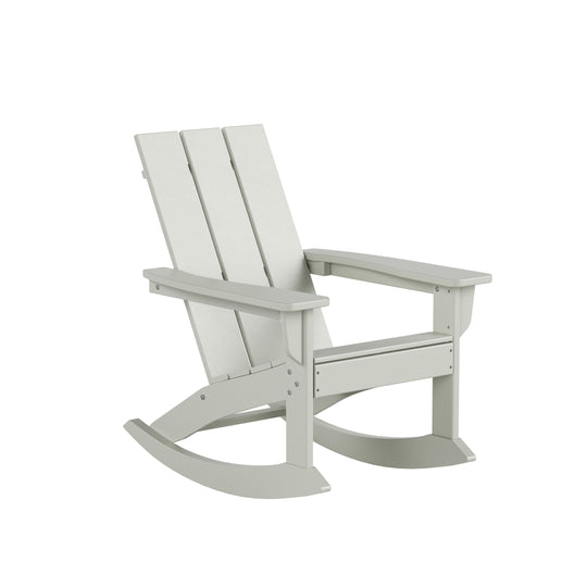 Ashore 5-Piece Set Modern Plastic Outdoor Rocking Chairs with Square Coffee Table