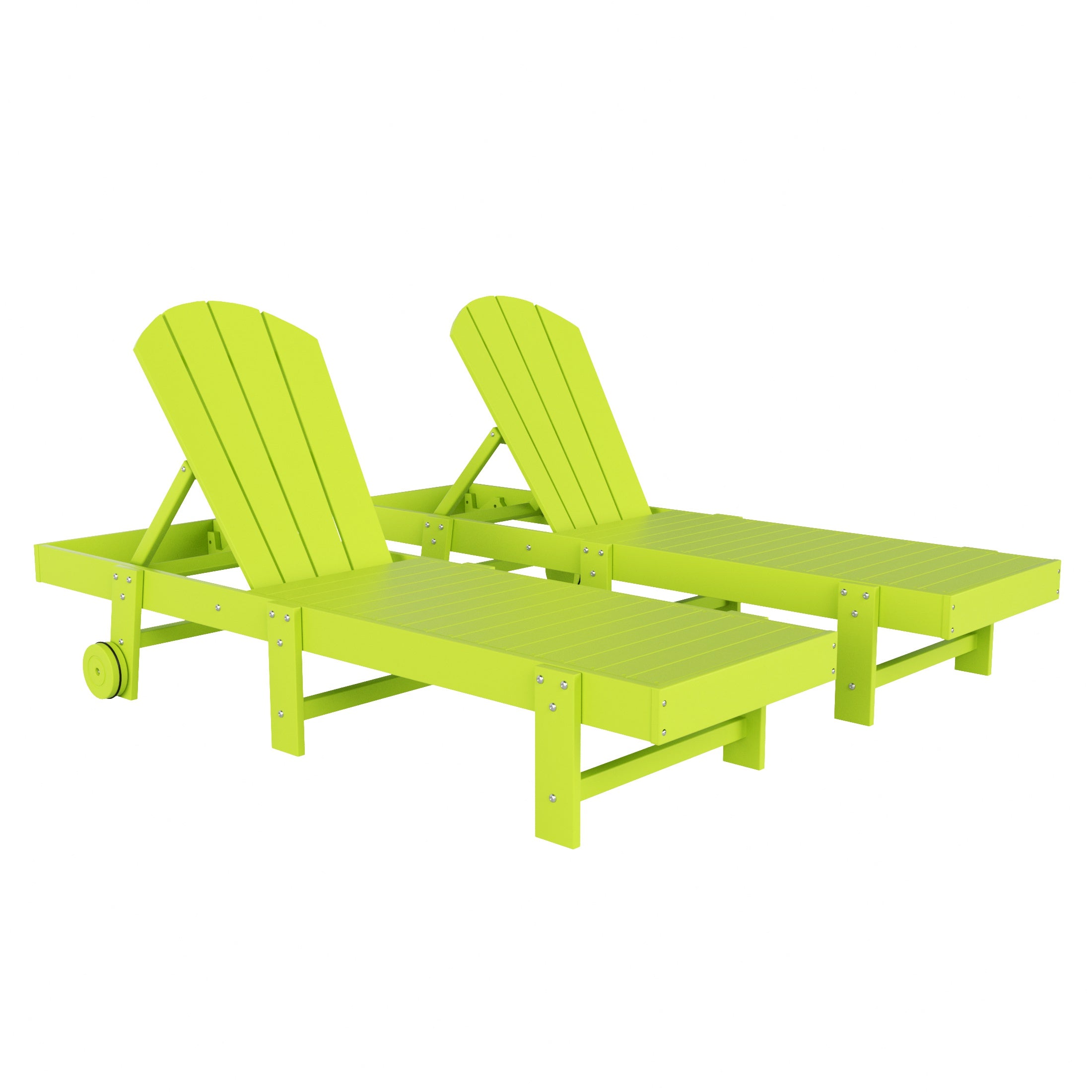 Malibu Adirondack Poly Reclining Chaise Lounge With Wheels (Set Of 2)