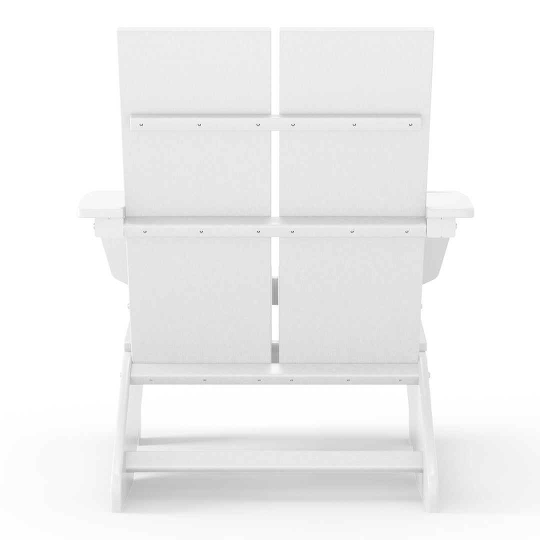 Riviera Outdoor HDPE Modern Adirondack Chair with Cup Holder