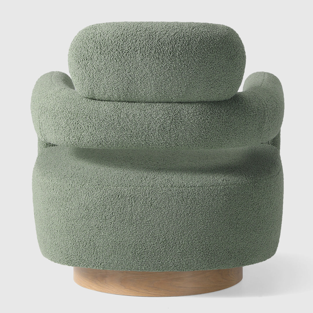 Alexandria Mid-Century Modern Sherpa Swivel Barrel Accent Chair
