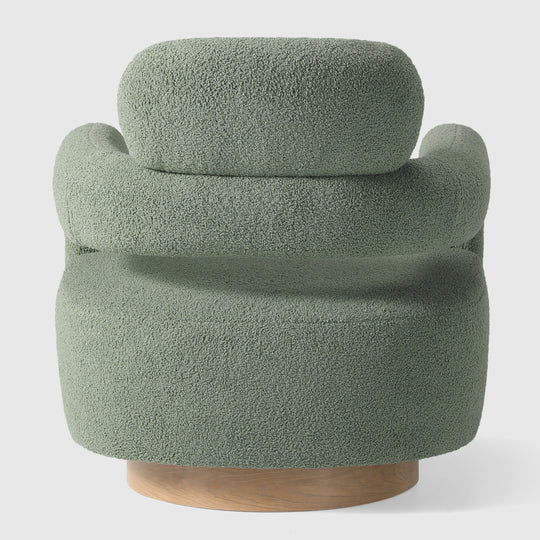 Alexandria Mid-Century Modern Sherpa Swivel Barrel Accent Chair