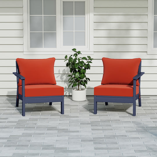 Avalon Outdoor Patio HDPE Loveseat Sofa with Patio Cushions