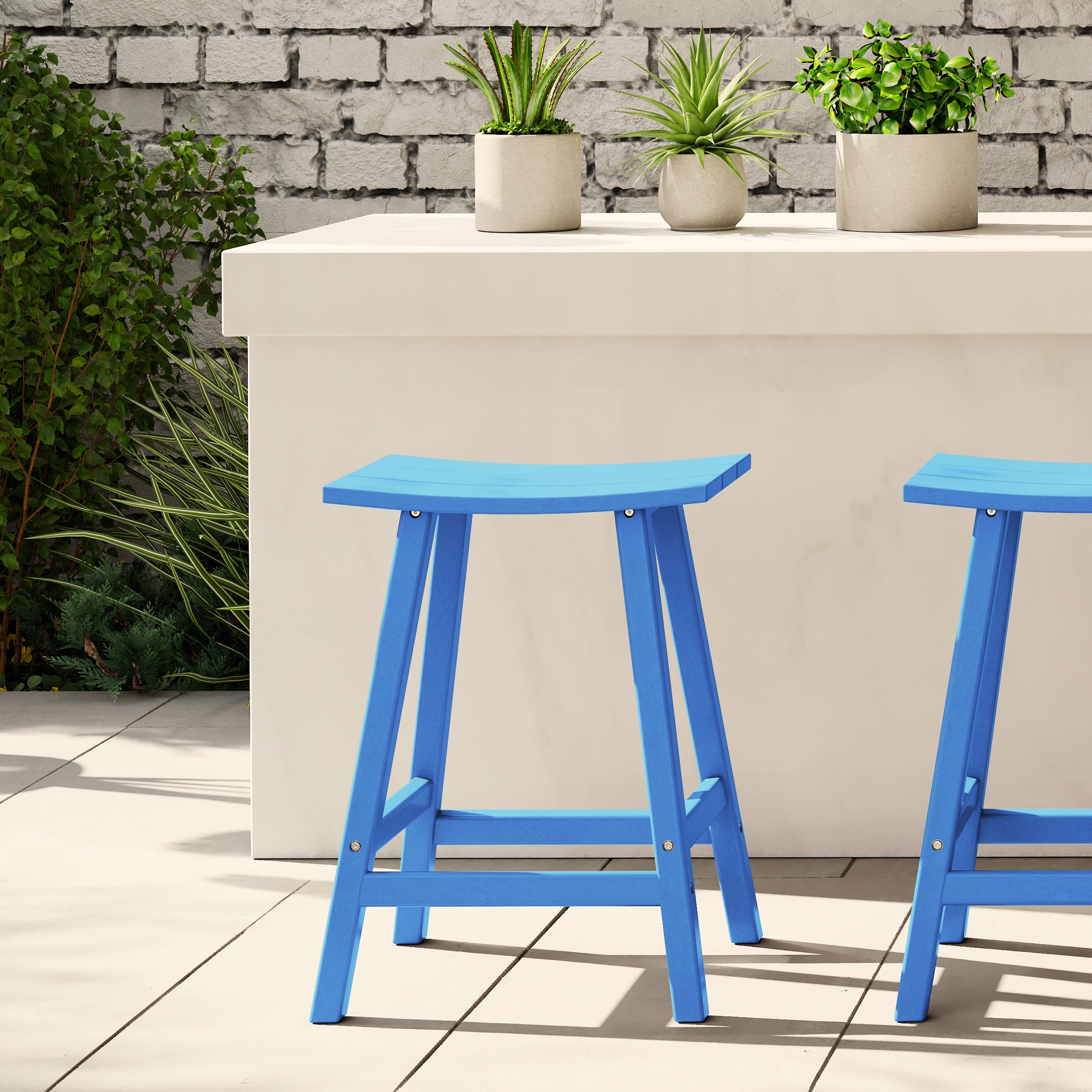 Malibu 24" HDPE Outdoor Patio Counter Height Bar Stool