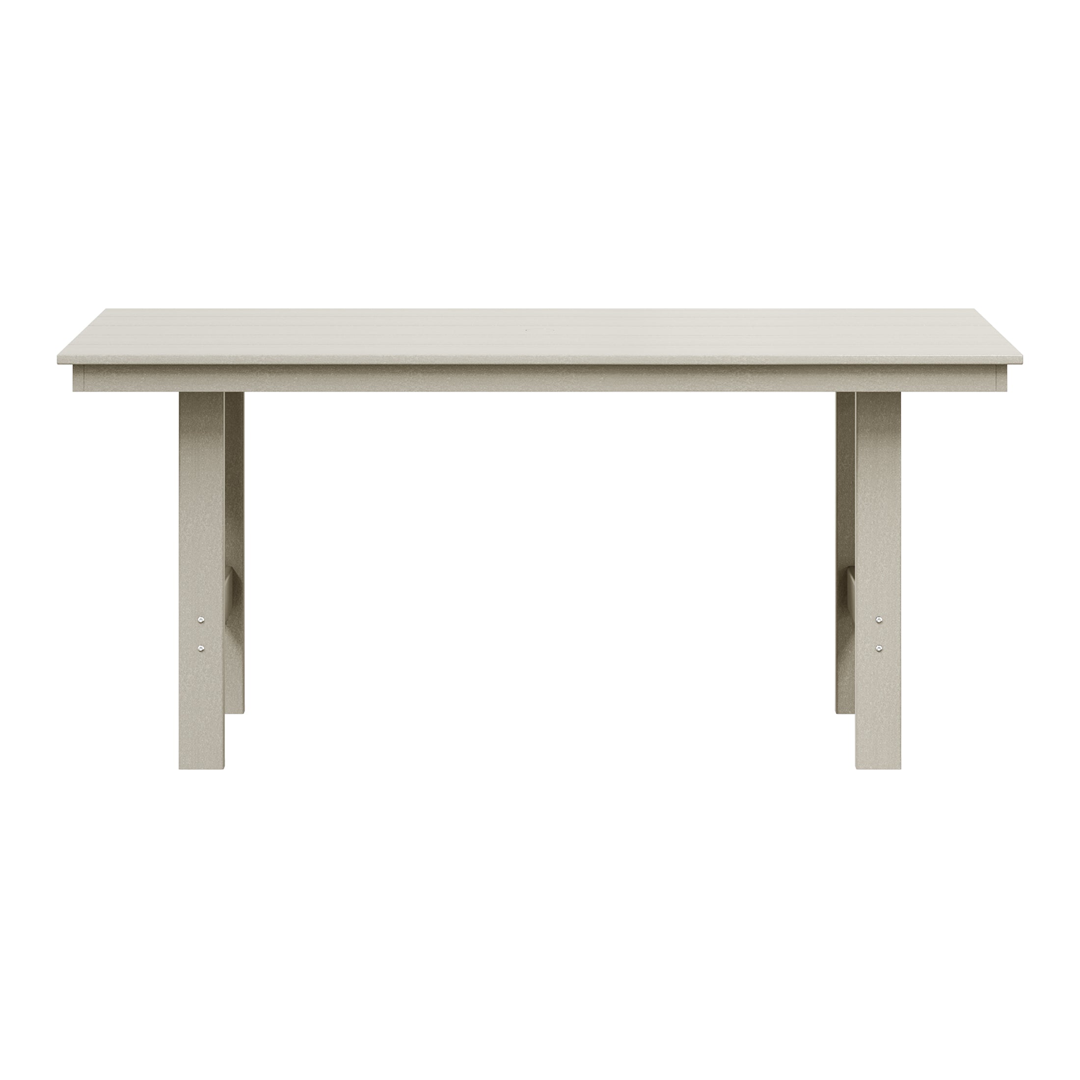 Ashore Outdoor Modern HDPE 66" Wide Rectangle Patio Dining Table for 6