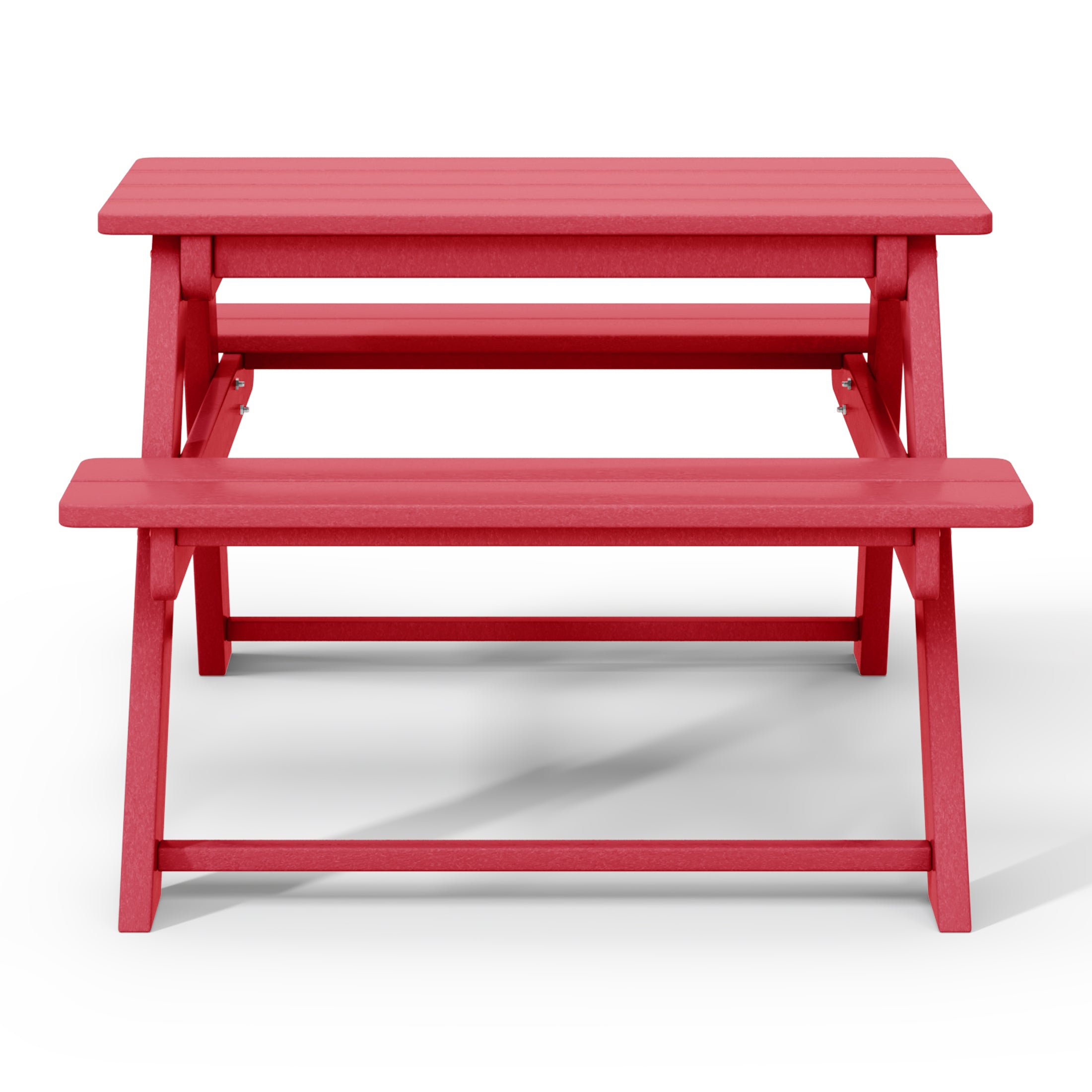 Malibu Outdoor Patio Kids HDPE Plastic Picnic Bench Table