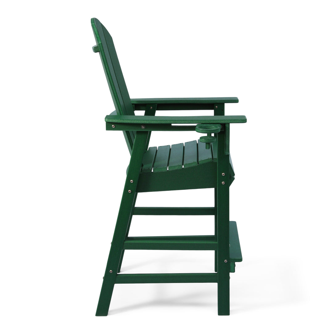 Malibu Outdoor HDPE Tall Adirondack Bar Height Chair With Cup Holder