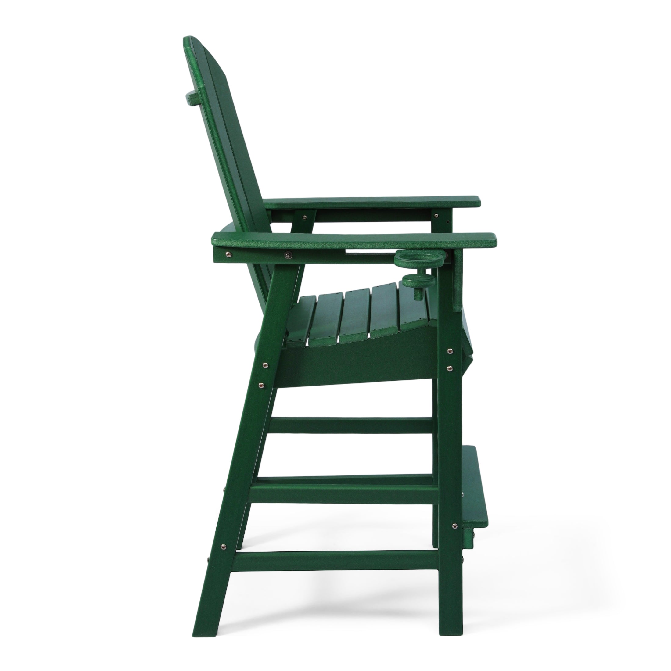 Malibu Outdoor HDPE Tall Adirondack Bar Height Chair With Cup Holder