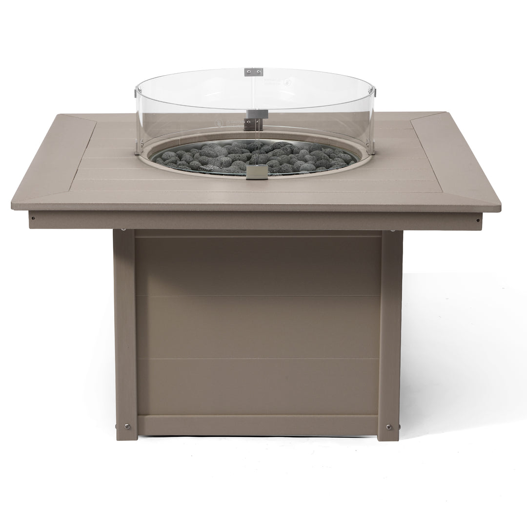Helios 42" Modern Outdoor Patio Propane Square Fire Pit Table