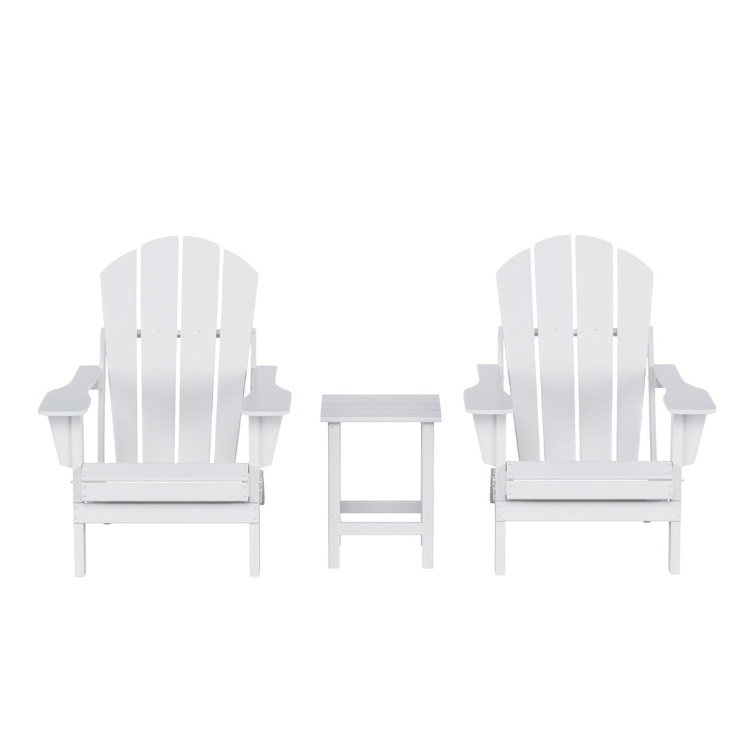 Malibu Westintrends 3-Piece set Outdoor / Patio Poly Adirondack chair set with a side table ( 2 seater )