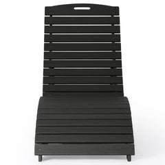 Outdoor HDPE In-Pool Patio Chaise Lounge Chair With Wheels