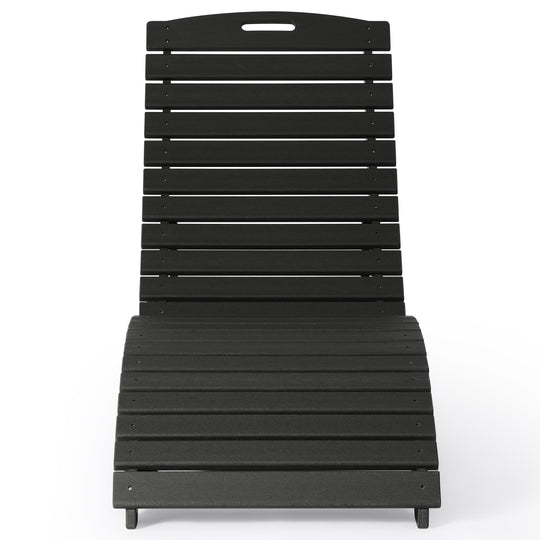 Outdoor HDPE In-Pool Patio Chaise Lounge Chair With Wheels