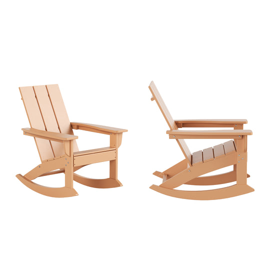 Ashore Outdoor Patio Modern Adirondack Rocking Chair (Set of 2)