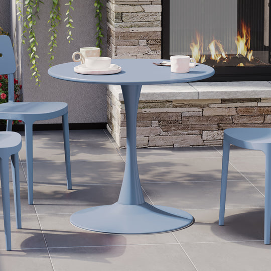 Playa 31.5" Round Outdoor Indoor Metal Cocktail Dining Table