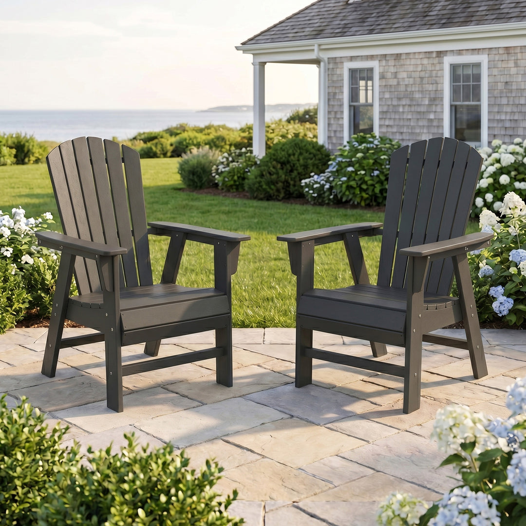 Dylan Outdoor Modern HDPE Adirondack Patio Dining Chairs (Set of 2)
