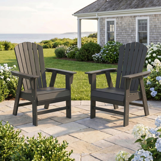 Dylan Outdoor Modern HDPE Adirondack Patio Dining Chairs (Set of 2)