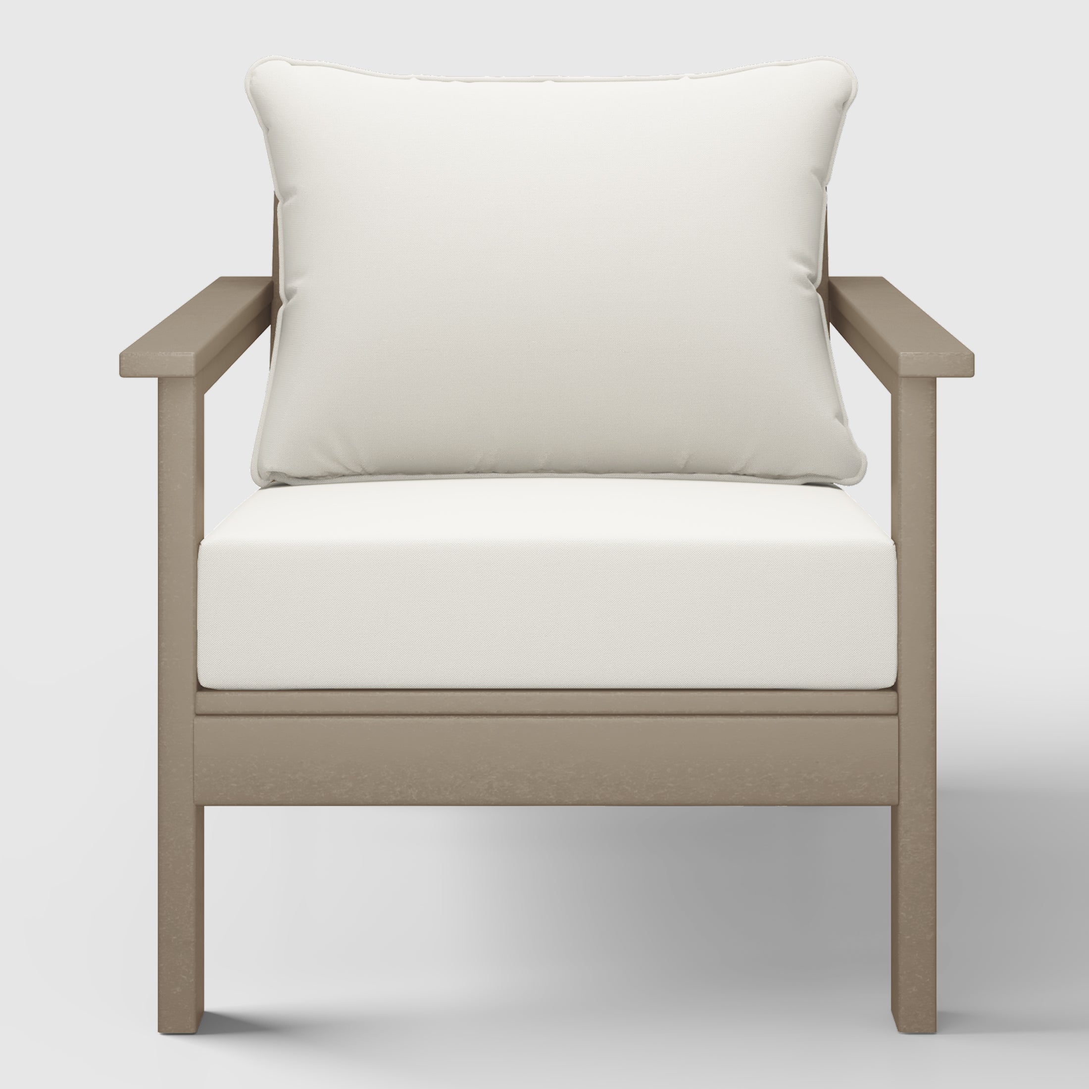 Avalon Outdoor Modern HDPE Patio Club Chairs with Deep Seat Cushions (Set of 2)