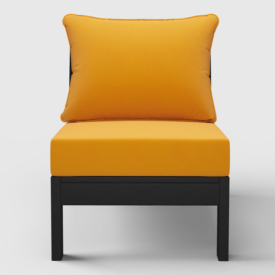 Avalon Outdoor HDPE Deep Seating Modular Armless Patio Chair with Patio Cushions