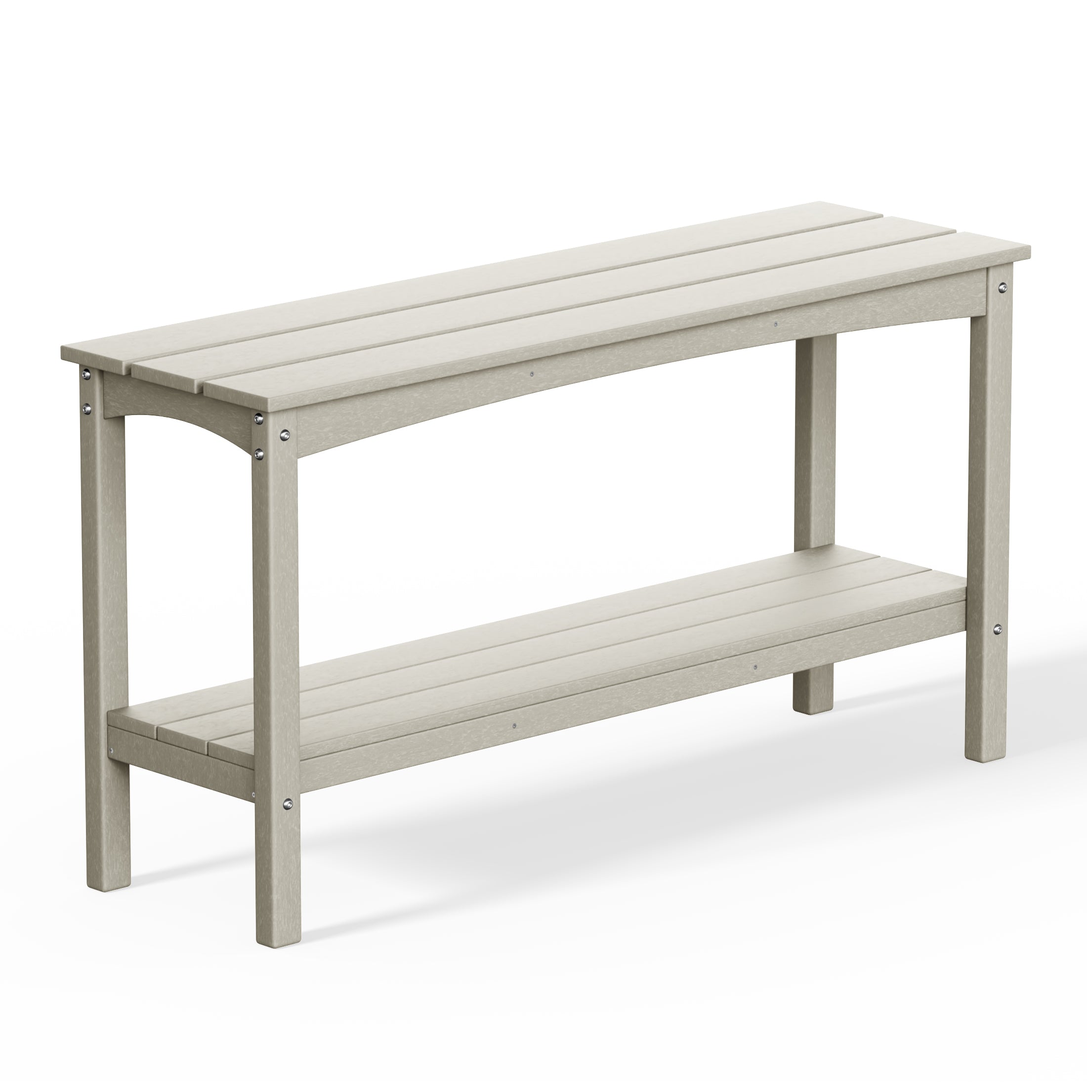 Malibu 55" Outdoor Patio HDPE Adirondack 2-Tier Shelf Console Table