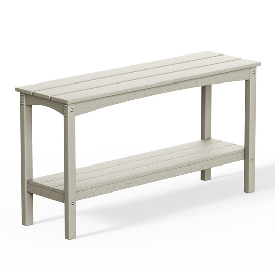 Malibu 55" Outdoor Patio HDPE Adirondack 2-Tier Shelf Console Table