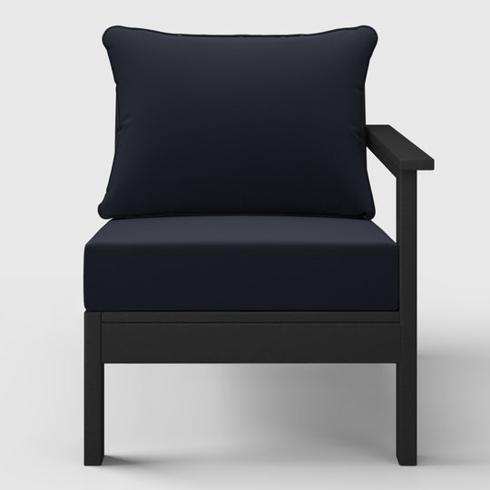 Avalon Outdoor Patio HDPE Right Arm Sectional Corner Club Chair with Patio Cushions
