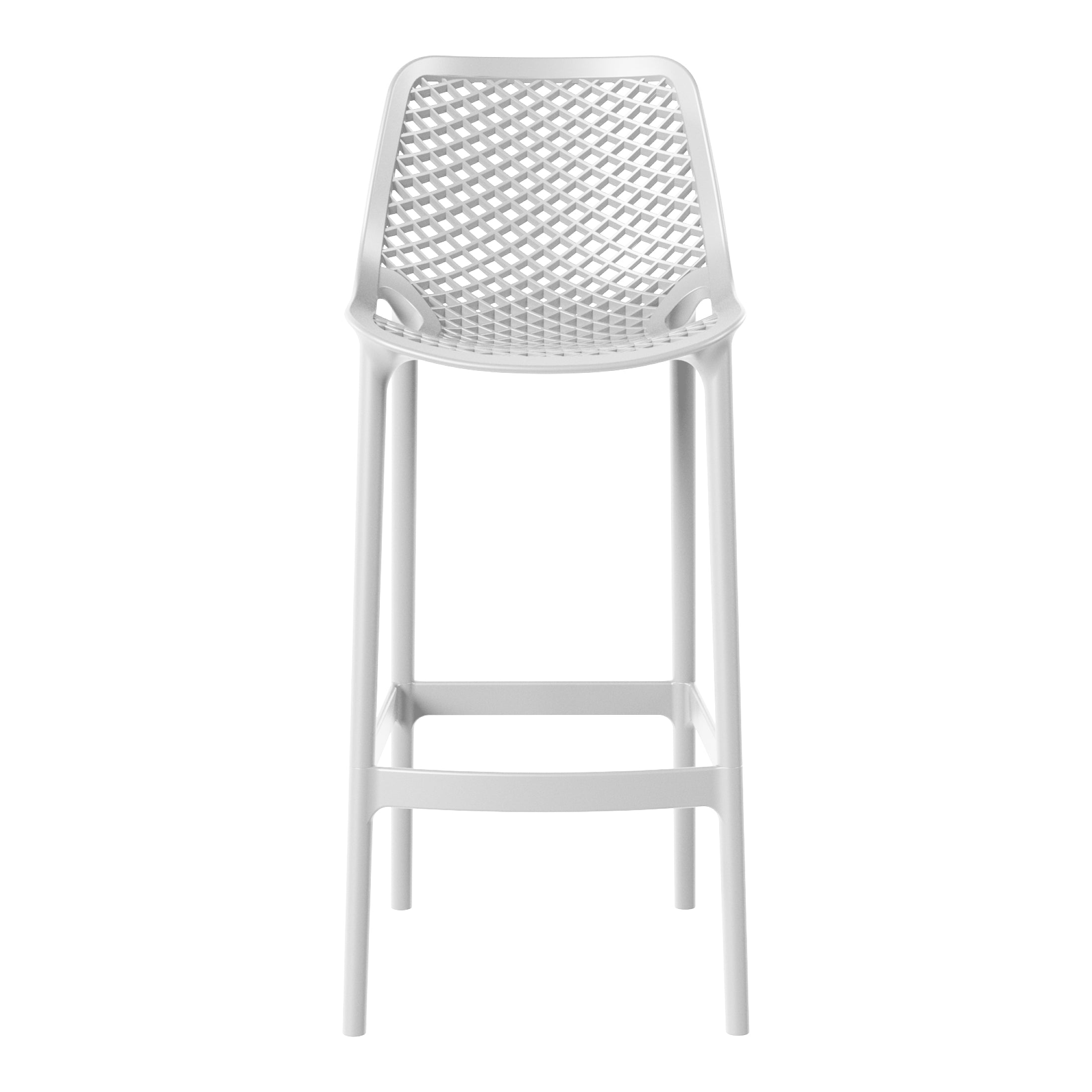 Playa 41.75" Outdoor Modern Polypropylene Plastic Patio Bar Height Stools (Set of 2)