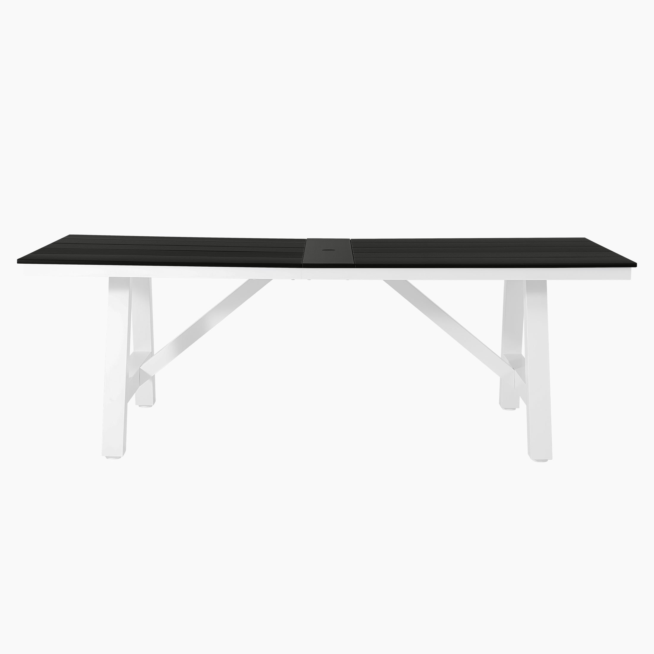 Cape May 7-Piece HDPE Outdoor Furniture Patio Dining Table With Umbrella Hole and Chairs Set For 6