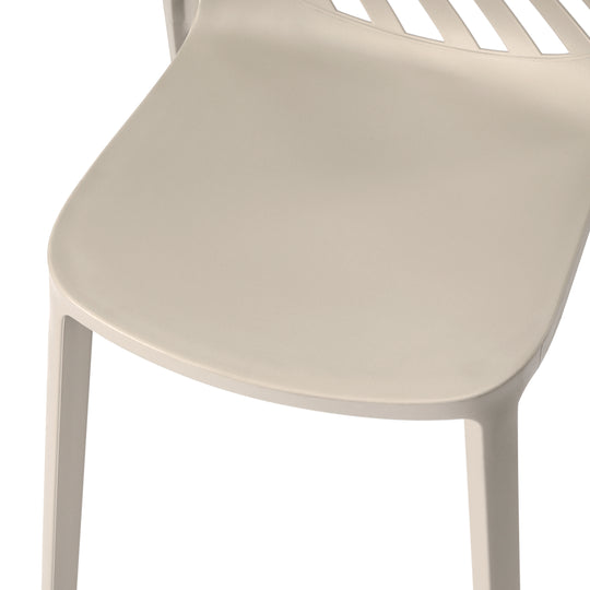 Playa Outdoor Modern Stackable Polypropylene Plastic Patio Bistro Dining Side Chairs (Set of 2)