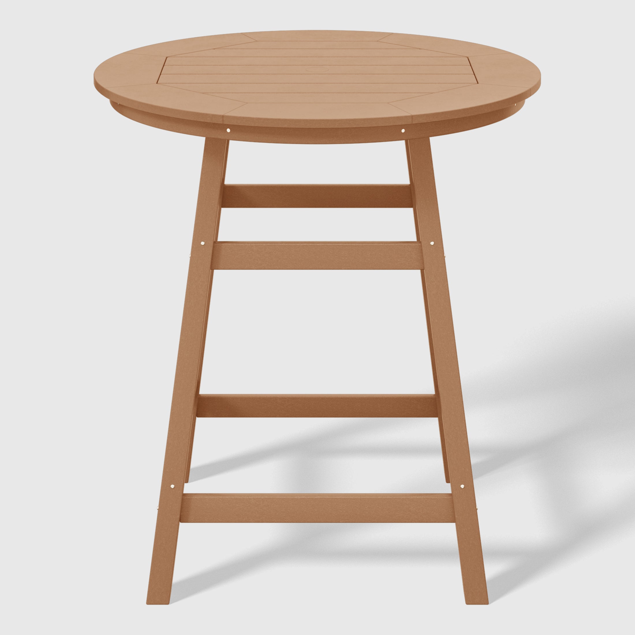 Malibu 5-Piece HDPE Outdoor Patio Dining Bar Bistro Table Set with Counter High Round Bar Stools