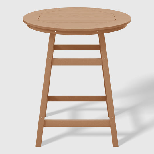 Malibu 5-Piece HDPE Outdoor Patio Dining Bar Bistro Table Set with Counter High Round Bar Stools