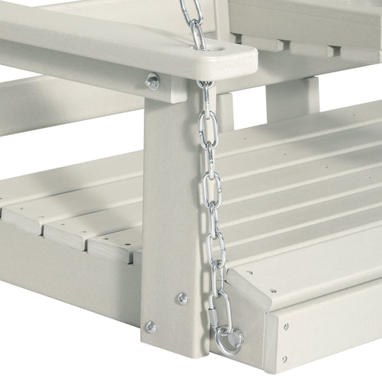 St Charles Outdoor HDPE 54" Front Hanging Porch Swing Bench With Cupholders