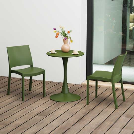 Playa Modern Polypropylene Stackable Plastic Patio Dining Chair (Set of 2)