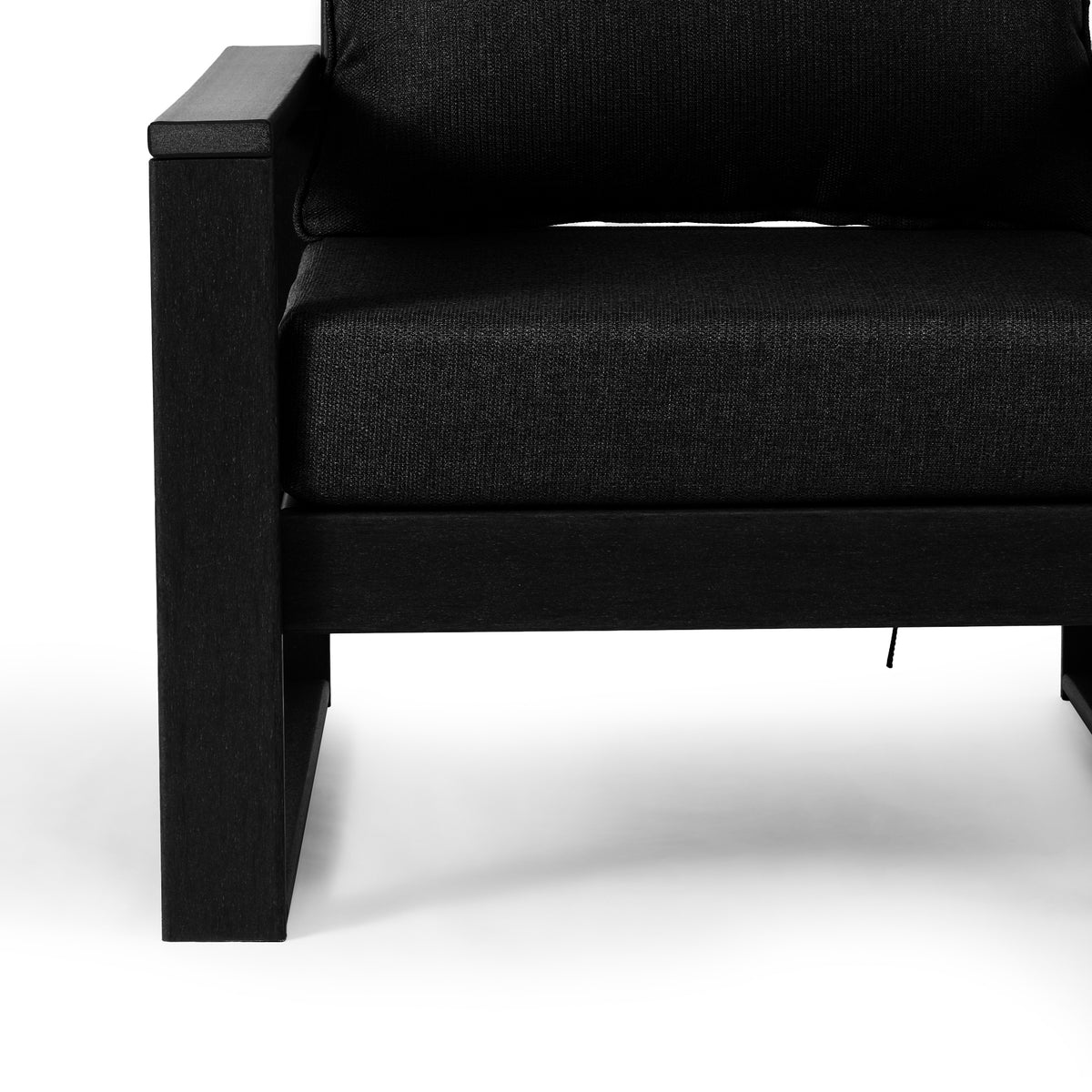 Montara club chair in Black with Black cushions, view 5